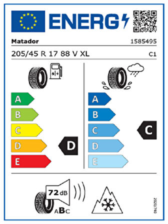 Matador 205/45R17 88V XL FR MP93 Nordicca Oto Kış Lastiği (Üretim Yılı: 2024)