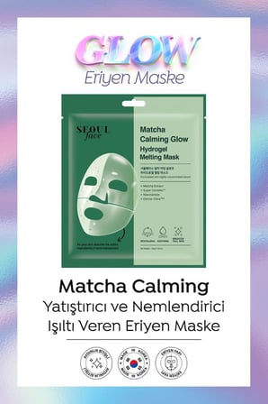 Dermal Seoul Face Matcha Yatıştırıcı Işıltı Veren Eriyen Glow Hidrojel Maske ve Kolajen Eriyen Maske