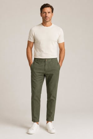 %100 Keten Regular Fit Pantolon
