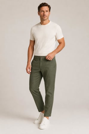 %100 Keten Regular Fit Pantolon