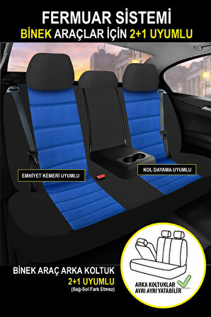 Renault Samsung Sm7 I (ex2) 2.3 I V6 24v (170 Hp) 2006 UYUMLU  Tay Tüyü Oto Koltuk Kılıfı MAVİ