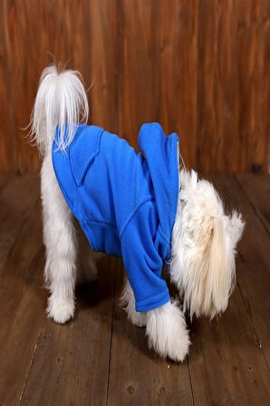 REPER MAVİ KEDİ KÖPEK KALIN SOFT DÜZ CEPLİ POLAR SWEATSHİRT