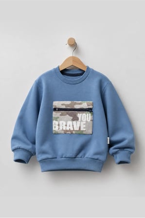 Erkek Çocuk Kamuflaj Desenli Uzun Kol Sweatshirt