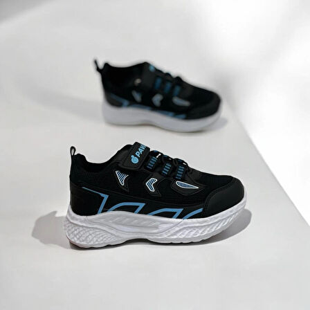 ERKEK ÇOCUK SİYAH ÜST MAVİ DETAYLI SNEAKER 