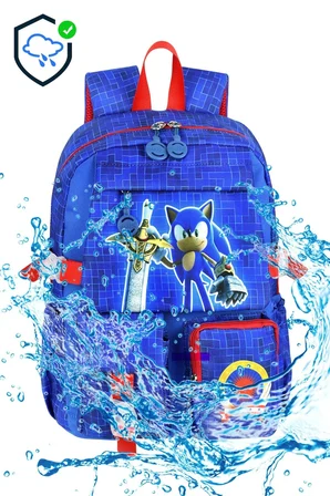 Kore Tarzı Sonic Temalı İlkokul Erkek Sırt Çantası ,Termal Beslenme Çantası Ve Kalemlik
