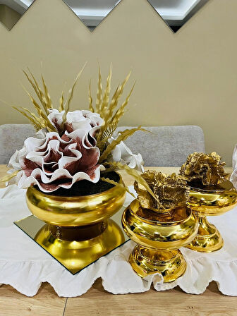 3 PARÇA GOLD EVA ARANJMAN SET