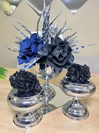 GÜMÜŞ AYAKLI ARANJMAN SETİ