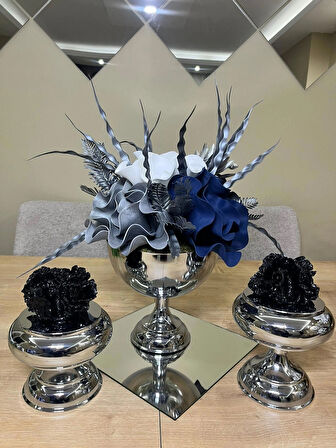 GÜMÜŞ AYAKLI ARANJMAN SETİ