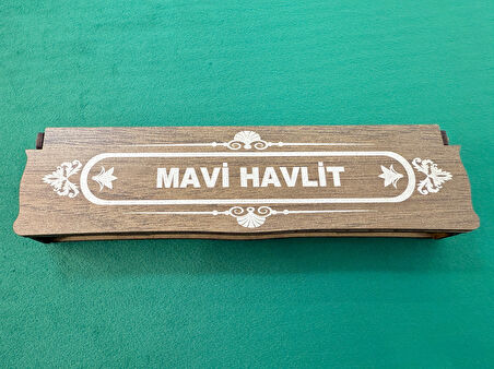 MAVİ HAVLİT TAŞI 33'LÜ TESBİH VE AHŞAP KUTU SEVGİLİYE BABAYA HEDİYE