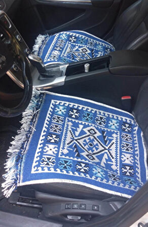  EFE MİNDER 3'lü Oto Koltuk Kilim Seti - Ön ve Arka Koltuk 3 Parça Takım  MAVİ