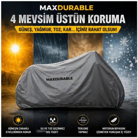 RKS PRECİO 250 MAX Motosiklet Brandası Su Geçirmez 4 Mevsim Boya Dostu Motor Brandası + TAŞIMA ÇANTALI
