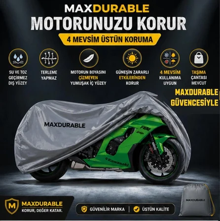ARORA FIRTINA 50 Motosiklet Brandası Su Geçirmez 4 Mevsim Boya Dostu Motor Brandası + TAŞIMA ÇANTALI