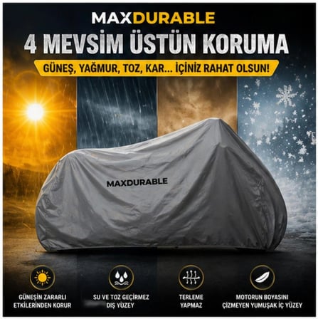 ARORA MİNİ FELİX 3 TEKERLEKLİ Motosiklet Brandası Su Geçirmez 4 Mevsim Boya Dostu Motor Brandası + TAŞIMA ÇANTALI