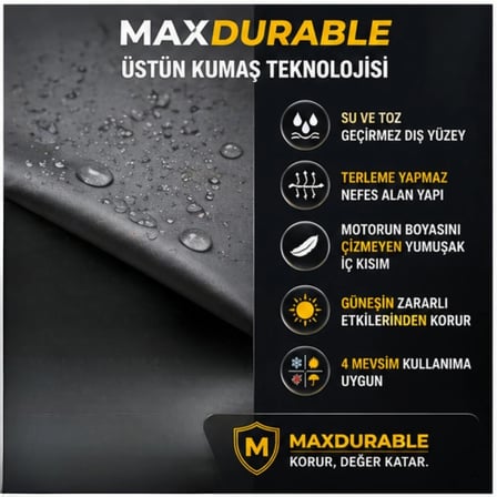 LEKSAS CLASS Motosiklet Brandası Su Geçirmez 4 Mevsim Boya Dostu Motor Brandası + TAŞIMA ÇANTALI