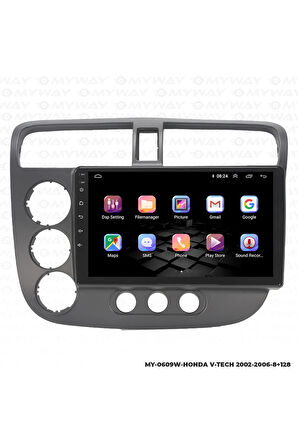 Honda V-tech 2 Android Multimedya 4gb Ram Carplay Navigasyon Ekran - Myway