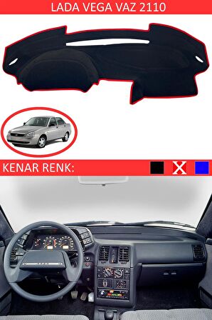 Mazda 3 2003-2008 İçin Uygun Torpido Koruma Halısı Siyah Kenar Renk Kırmızı