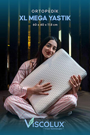 Viscolux XL Mega Boy Ortopedik Yastık - Boyun Destekli Visco Yastık 60x40x11/8