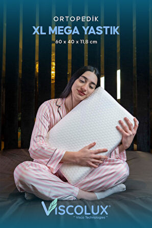 Mega Boy Ortopedik Yastık - Boyun Destekli Visco Yastık Yeşil 60x40x11/8