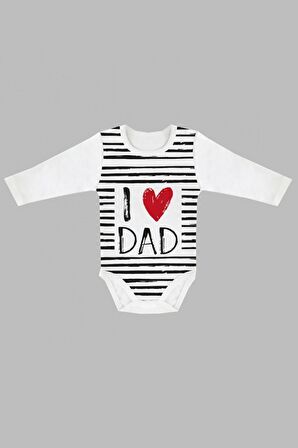 Modam Bebek I LOVE DAD Baskılı Uzun Kol Body