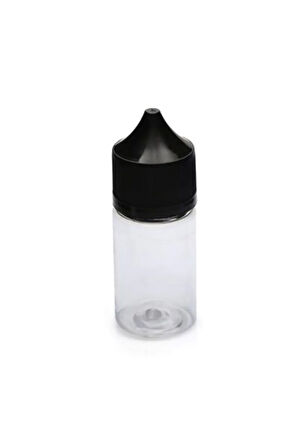30 ml Gorilla - Pet Damlalık Şişe - Likit - Şeffaf Siyah Kilit Kapak - Boş Şişe - 5 Adet