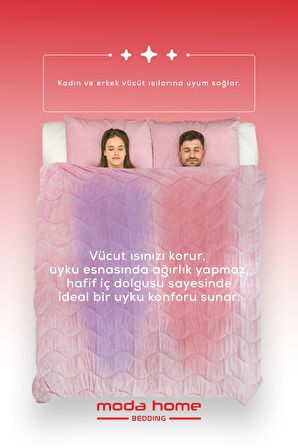 Pembe Yorgan Seti Çift Kişilik + 2li Yastık Kılıflı Hediye