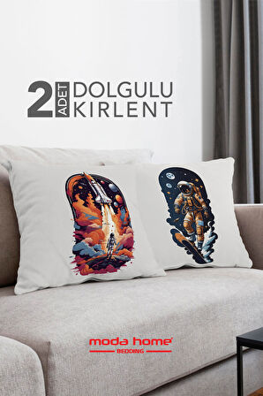 Moda Home Bedding Kırlent,Dolgulu kırlent,baskılı Kırlent,dekorasyon Kırlent(2 Adet) set1