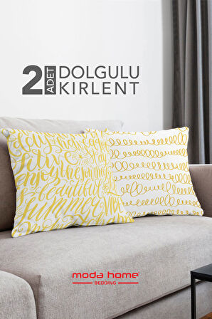 Moda Home Bedding Kırlent,Dolgulu kırlent,baskılı Kırlent,dekorasyon Kırlent(2 Adet) set2