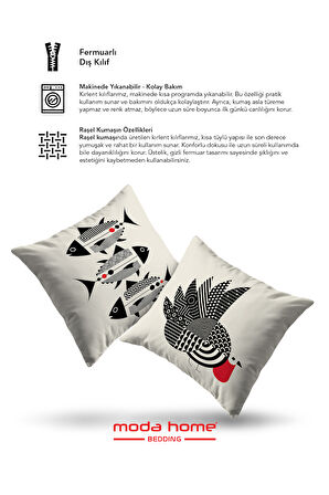 Moda Home Bedding Kırlent,Dolgulu kırlent,baskılı Kırlent,dekorasyon Kırlent(2 Adet) set10