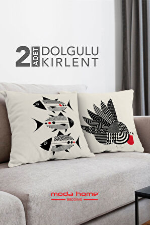 Moda Home Bedding Kırlent,Dolgulu kırlent,baskılı Kırlent,dekorasyon Kırlent(2 Adet) set10