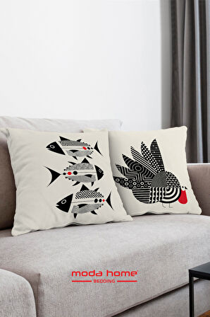 Moda Home Bedding Kırlent,Dolgulu kırlent,baskılı Kırlent,dekorasyon Kırlent(2 Adet) set10