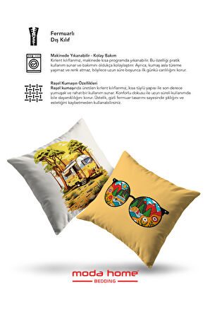 Moda Home Bedding Kırlent,Dolgulu kırlent,baskılı Kırlent,dekorasyon Kırlent(2 Adet) set13