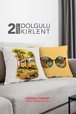 Moda Home Bedding Kırlent,Dolgulu kırlent,baskılı Kırlent,dekorasyon Kırlent(2 Adet) set13