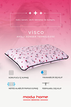 Visco ortopedik çocuk yastığı boyun desteklı yastık (melek) 60 x 40 x 7cm