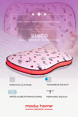 Visco ortopedik çocuk yastığı(sensitive baby)hava kanallı(melek) 45 x 30 x 7cm