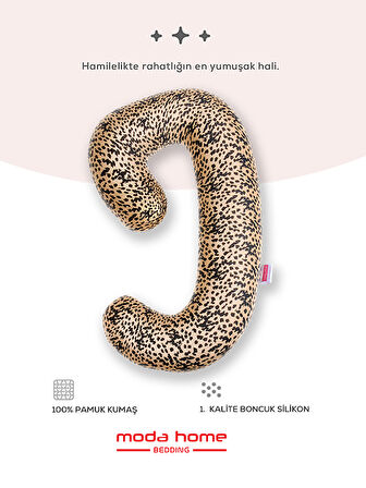 Hamile yastığı,sarılma yastığı aktivite yastığı pamuk kumaş (leopar)