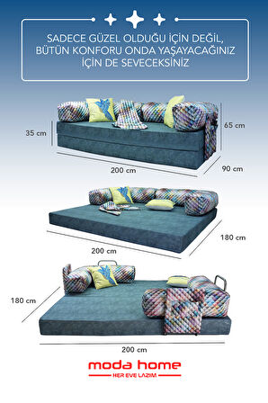 Moda Home Bedding Retro yataklı kanepe,yatak olabilen,dinlenme amaçlı legom aktivite koltuğu-KİREMİT
