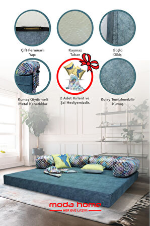 Moda Home Bedding Retro yataklı kanepe,yatak olabilen,dinlenme amaçlı legom aktivite koltuğu-KİREMİT