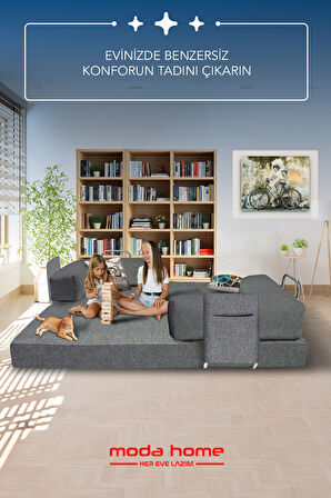Moda Home Bedding Retro yataklı kanepe,yatak olabilen,dinlenme amaçlı legom aktivite koltuğu-GRİ