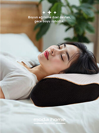 Moda Home Bedding Visco ortopedik boyun yastığı ,boyun ağrısı ,boyun düzleşmesi için özel tasarım medikal yastık