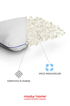 moda Vısco parçacıklı yastık ,boyun destekli ortopedik yastık yıkanabilir kılıflı 40*60cm 1200 gr