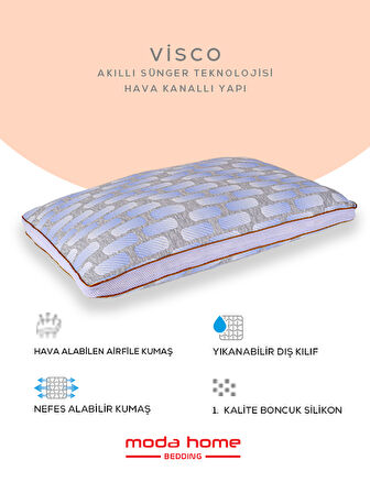 moda klimalı yastık ,pamuk viskon kumaşlı çift biyeli yıkanabilir kılıflı 50*70 cm 1250 gr