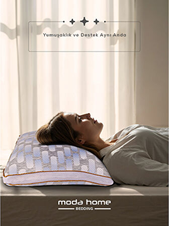 2 Adet moda klimalı yastık ,pamuk viskon kumaşlı çift biyeli yıkanabilir kılıflı 50*70 cm 1250 gr