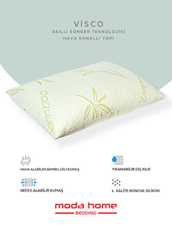 2 Adet bambu kumaşlı yastık ,fermuarlı yıkanabilir kılıflı Antialerjik 1.kalite boncuk silikonlu 50x70 cm 1000 gr