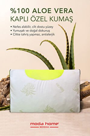 2 Adet Gold serisi klimalı yastık,aloe vera kumaşlı cilt dostu ortopedik Visco parçacıklı yıkanabilir kılıflı yüksek dolumlu yastık 2200 gr