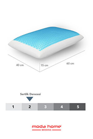 2 Adet Terletmeyen Visco ortopedik yastık,serinleten jelli yastık çift yönlü 60x40-15 cm 