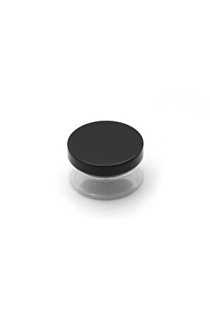 100 Ml- Şeffaf Pet Plastik Kavanoz Siyah Kapak - 5 Adet