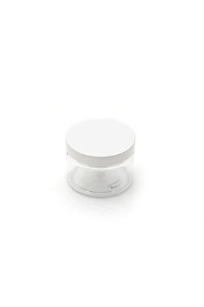150 ml - Şeffaf Pet Plastik Kavanoz - Beyaz Kapak -5 Adet