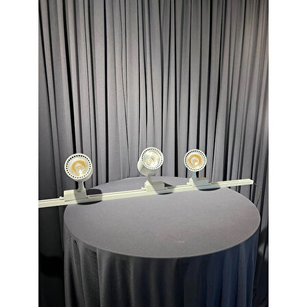 3 Adet Dekoratif Led Ray Spot + 1 Metre Ray Beyaz Kasa Beyaz Işık