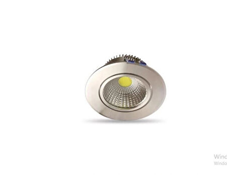 2 Adet 5 Watt Beyaz Işık Krom Kasa Gömme Sıva Altı Spot Lamba