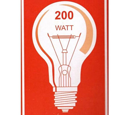 50 Adet 200 Watt Halejoen Flamanlı Klasik Ampul Sarı Işık Dimli